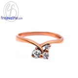 แหวนพิงค์โกลด์ แหวนคู่ แหวนเพชร แหวนแต่งงาน แหวนหมั้น-R1185DPG